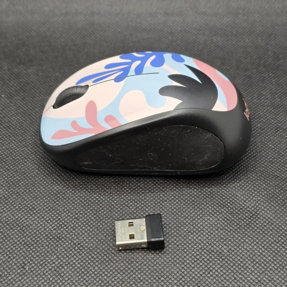 Logi M317C Wireless Mouse Pink Leaves with Dongle